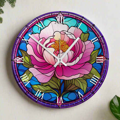 Peony Suncatcher Effect Clock